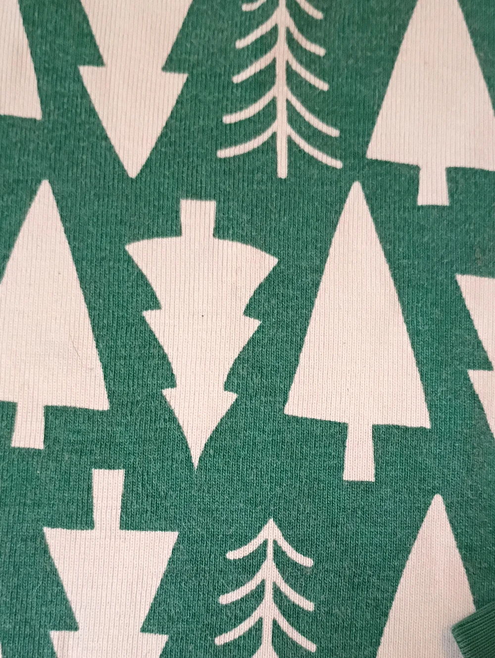 Hanna Andersson Green and White Tree Print Kids Pajama Set
